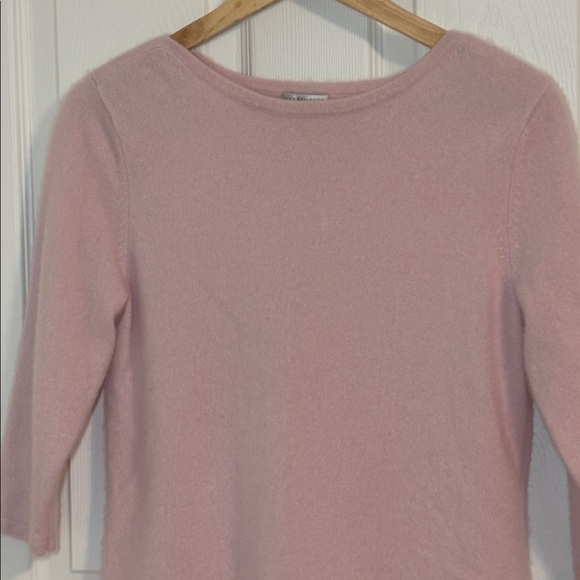 Cashmere Baby Pink Sweater, 3/4 Sleeves, small - Picture 2 of 4